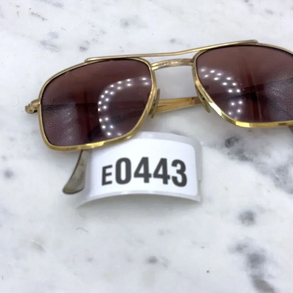 Vintage Shuron 6 USA Square Aviator (Navigator) Gold Eyeglasses Frames Only
